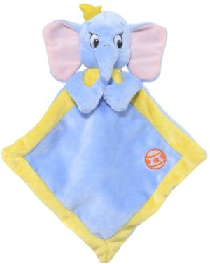 Doudou Dumbo l'éléphant plat bleu et jaune