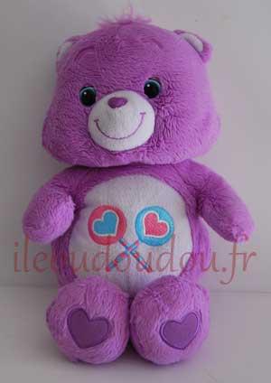 Groscadeau peluche Bisounours violet Bisounours Care Bear, Hasbro
