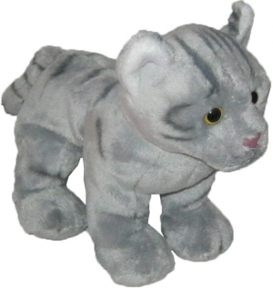 peluche chat tigré gris