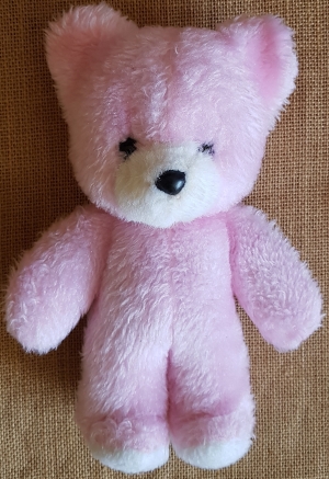 Grand ours en peluche rose B ♥ Bébé Nounours, Vintage