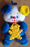 Peluche chien bleu et jaune Fisher Price - Vintage